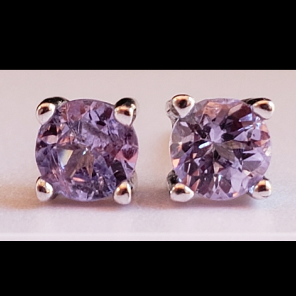 New Girls Amethyst Sterling Silver Earrings